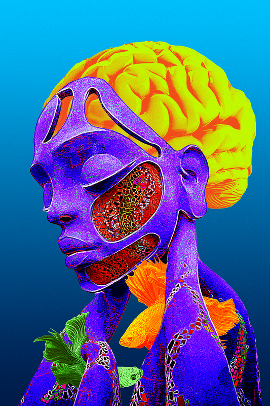 Alien Brain with Fish