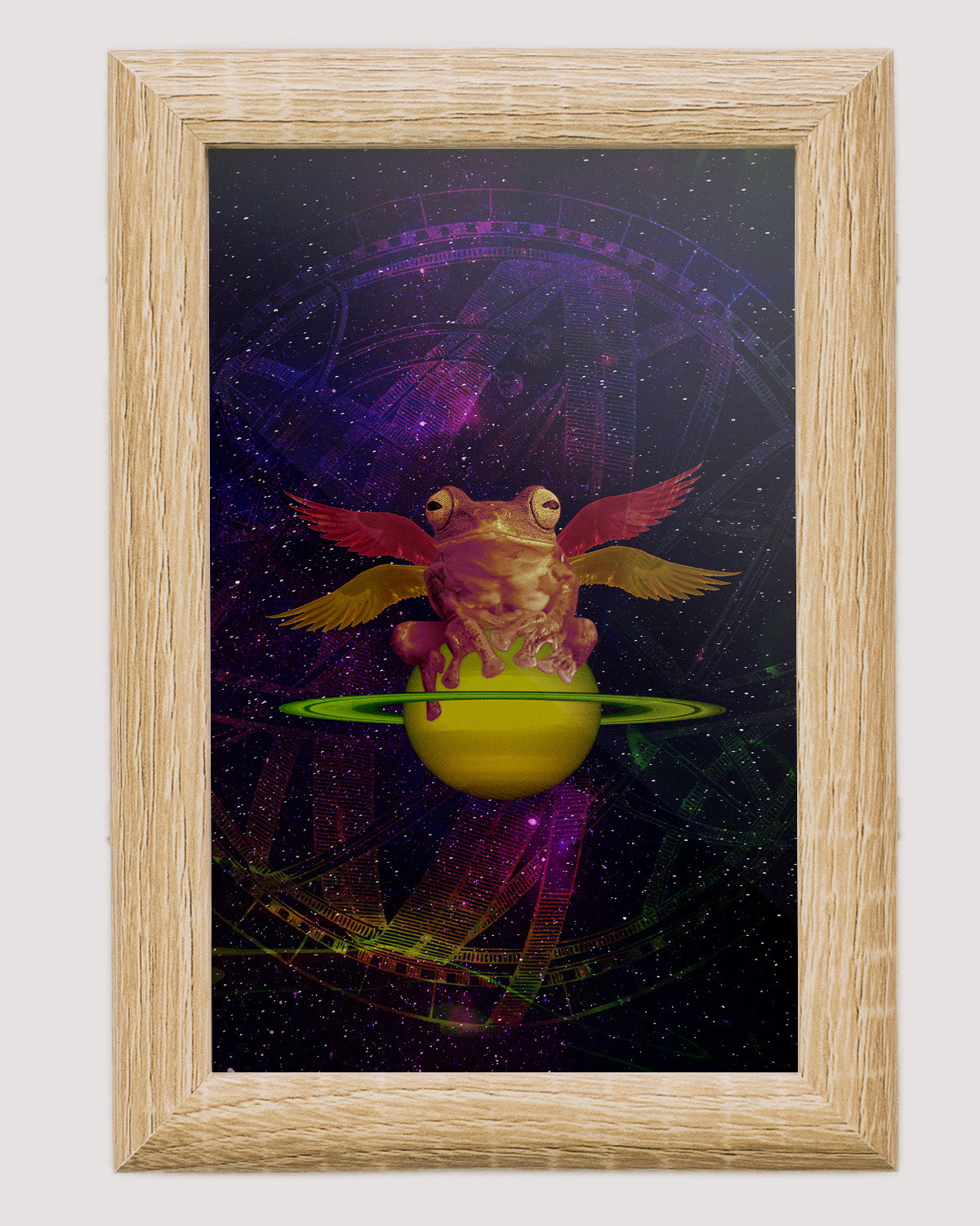 Celestial Space Frog 4x6 Gloss Card